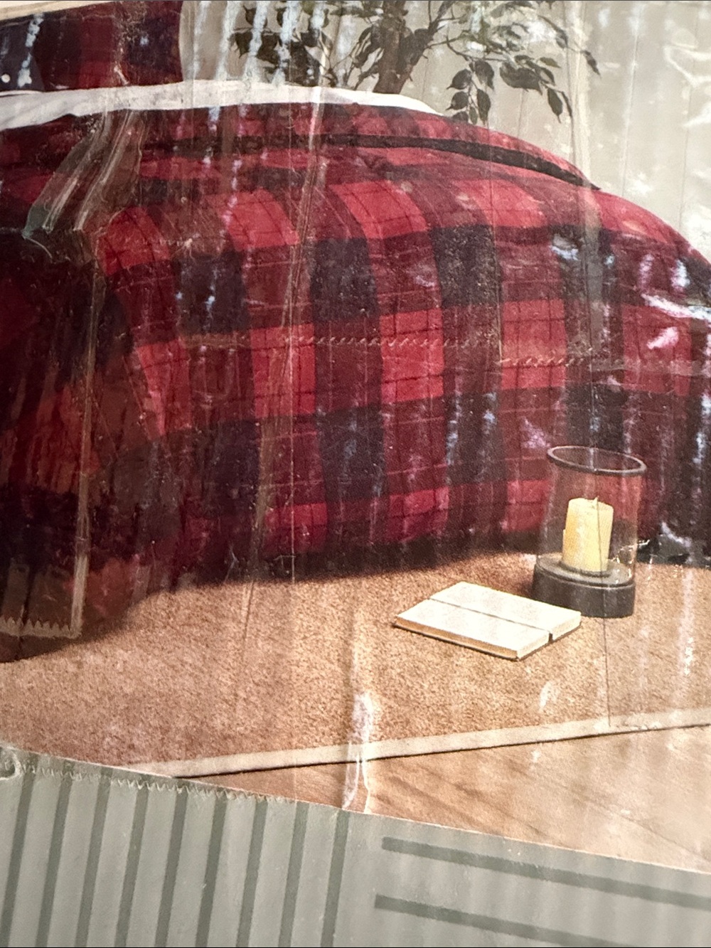 Plaid Red and Black Quilt Comforter -